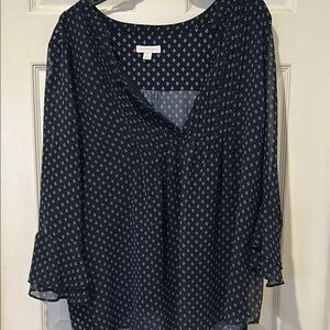 Women's Navy Patterned Top